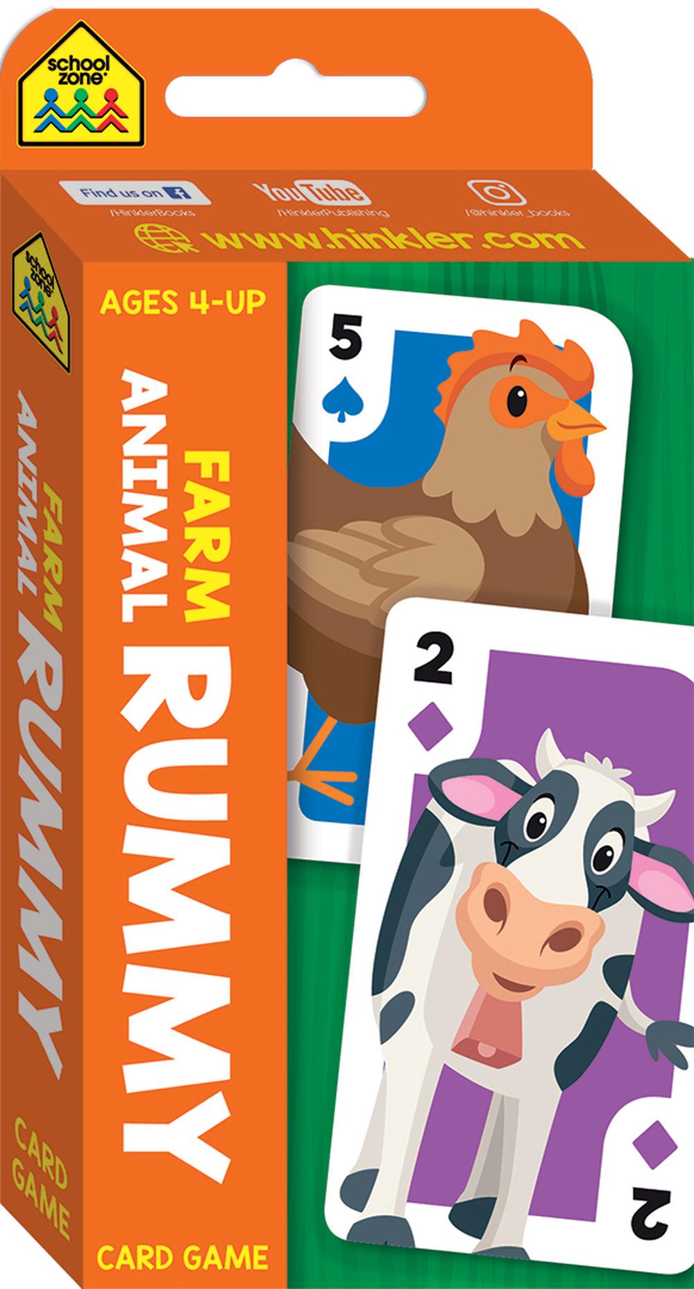 School Zone Farm Animal Rummy Flash Card Game by Hinkler Pty Ltd, Cards,  9781488940439 | Buy online at The Nile