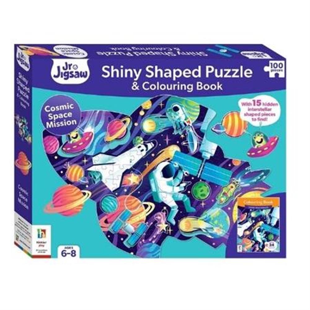 Hinkler Cosmic Space Mission Shiny Shaped Puzzle with Book, 9781488948442