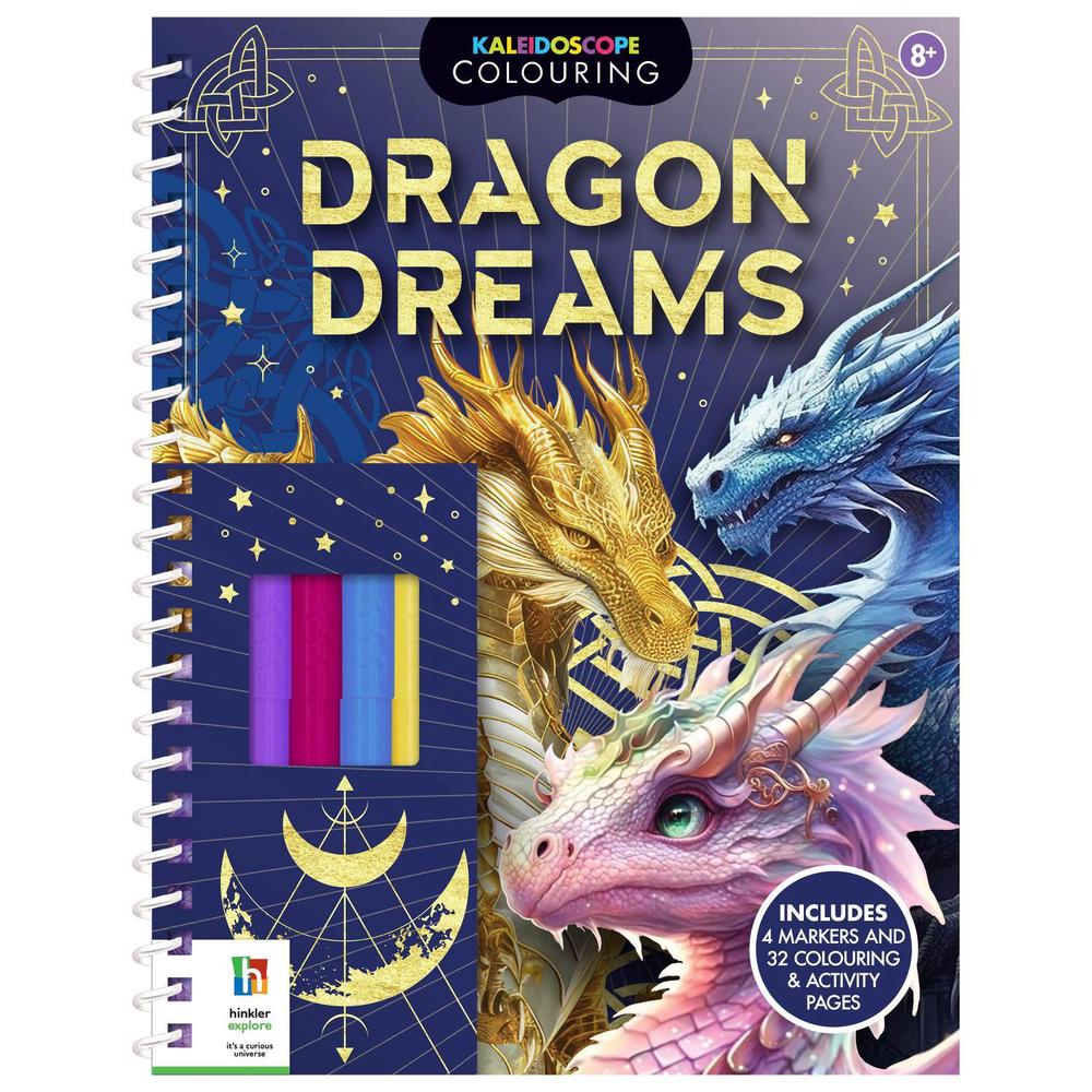 Hinkler Pty Ltd Kaleidoscope Colouring Kit - Dragon Dreams, 9781488966699