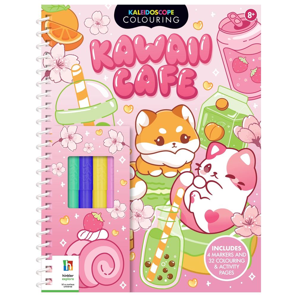 Hinkler Pty Ltd Kaleidoscope Colouring Kit - Kawaii Cafe, 9781488966712