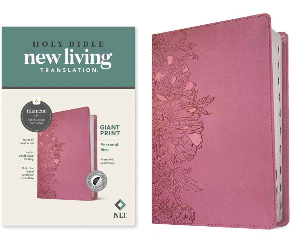 NLT Personal Size Giant Print Bible, Filament Edition, Pink, 9781496445261