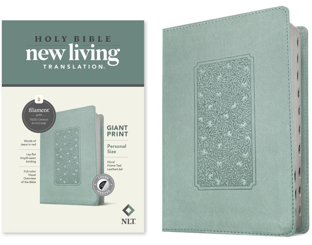 NLT Personal Size Giant Print Bible, Filament Edition, Teal, 9781496445278