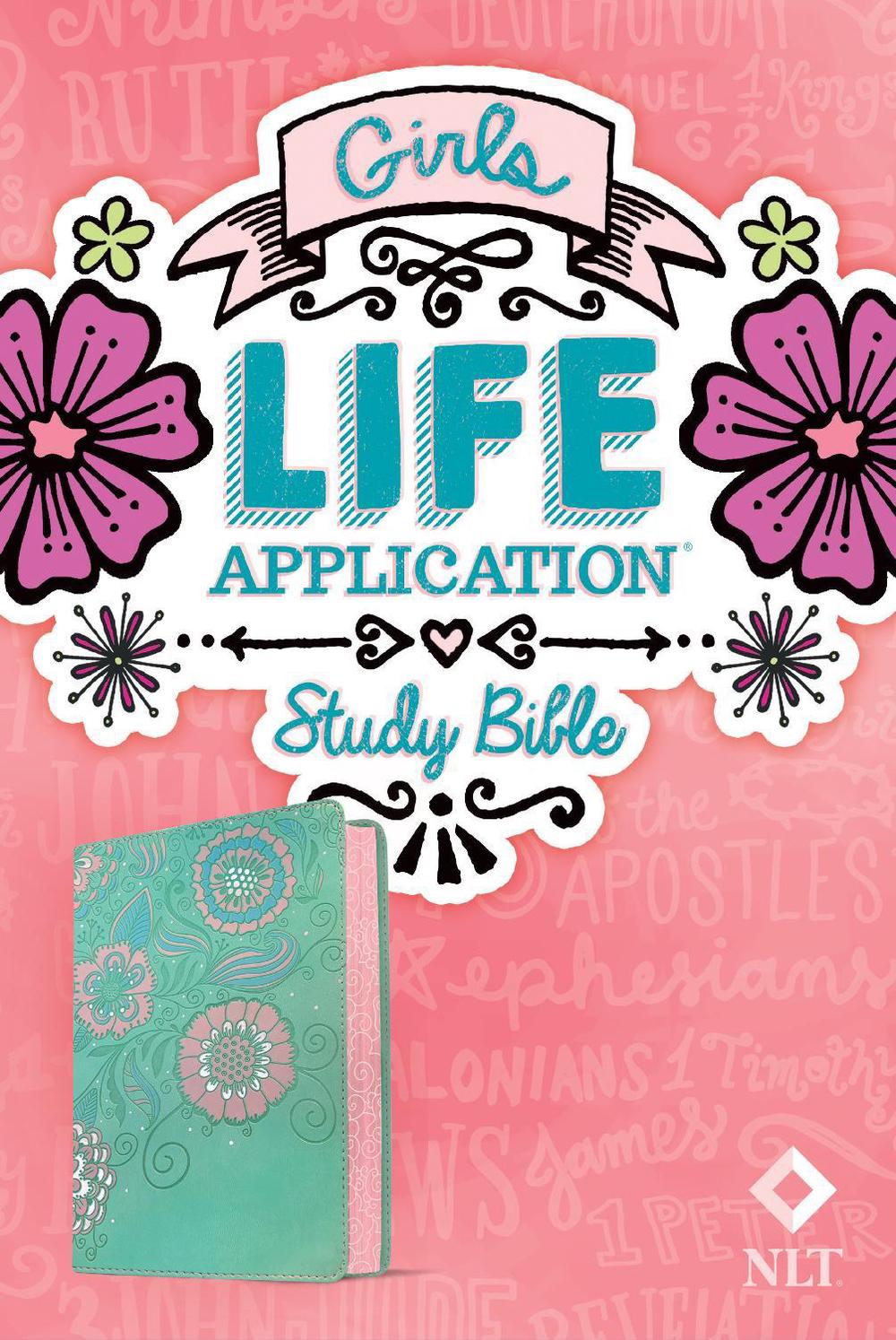 NLT Girls Life Application Study Bible, Teal/Pink, 9781496445384
