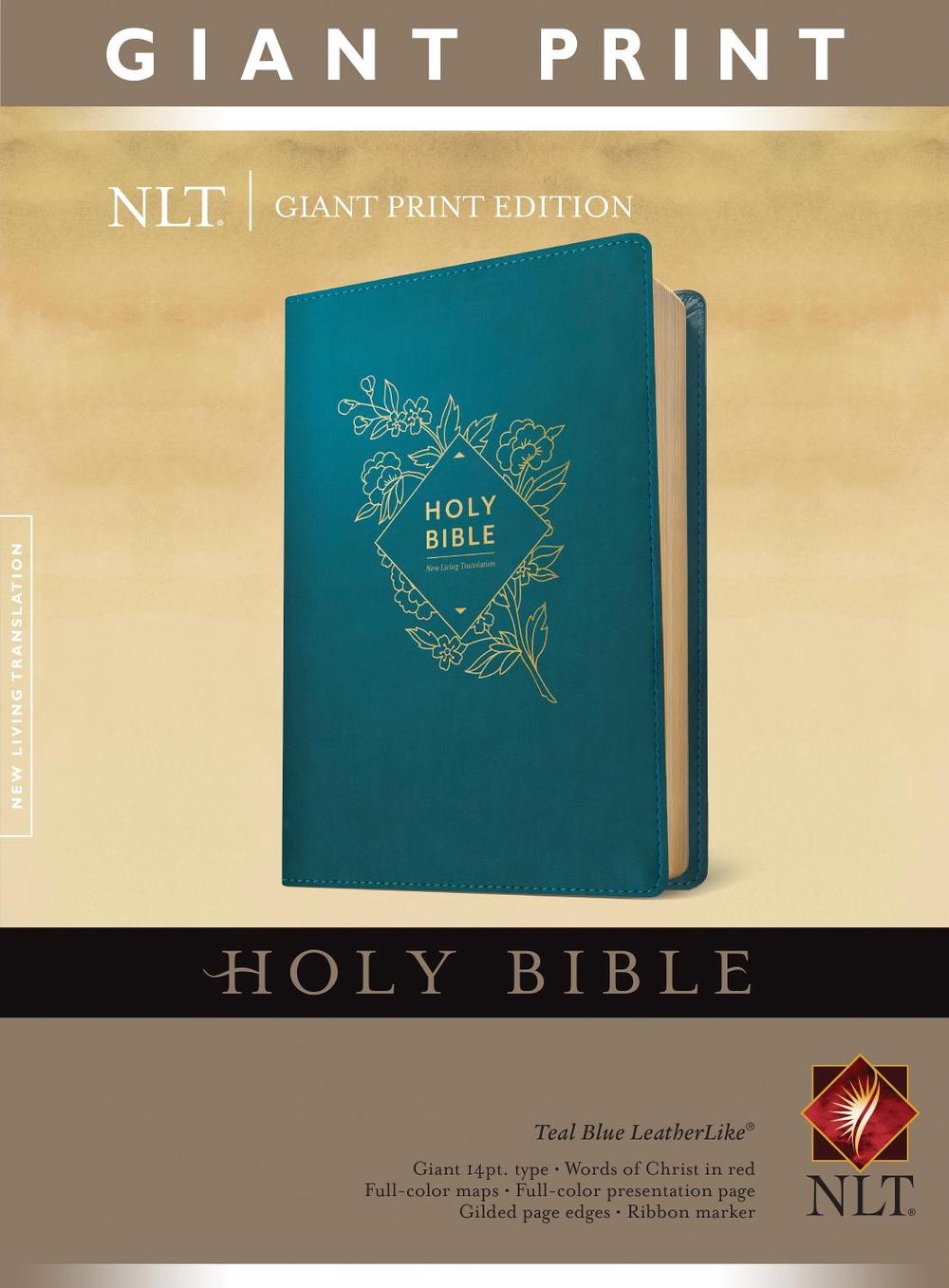 NLT Holy Bible, Giant Print, Teal, Red Letter, 9781496445391