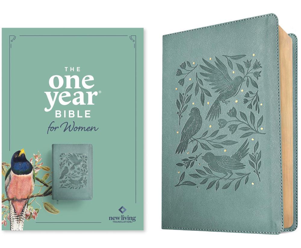 NLT The One Year Bible for Women, Birdsong Teal, 9781496449467
