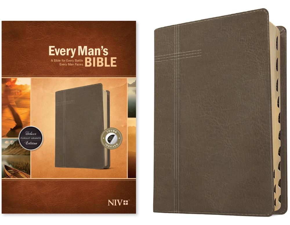 NIV Every Man's Bible, LeatherLike, Pursuit Granite, Indexed, 9781496466310
