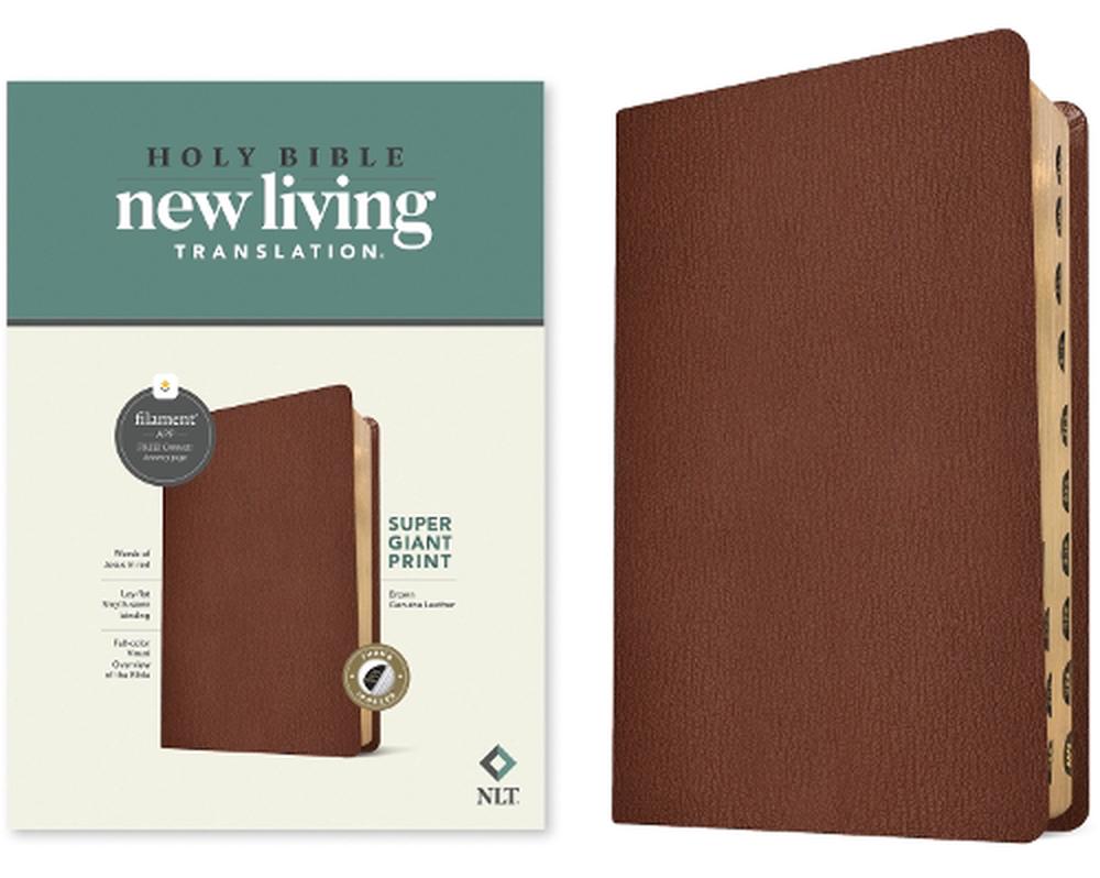 Nlt Super Giant Print Bible Filament Edition Brown Indexed Leather