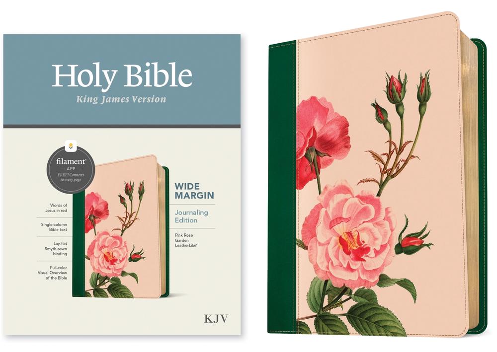 KJV Wide Margin Bible, Filament Edition, Pink Floral, 9781496479174