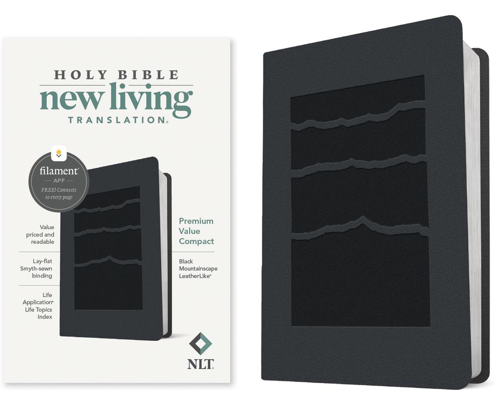 NLT Premium Value Compact Bible, Filament Edition, Black, 9781496479266