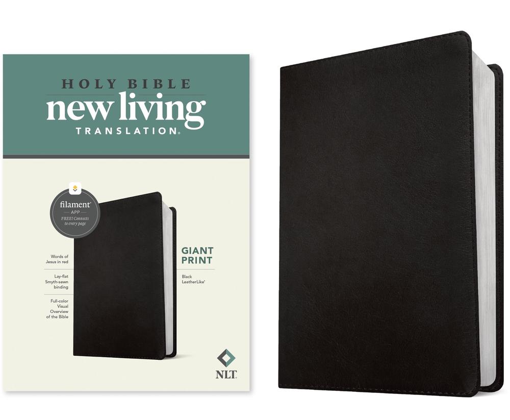 NLT Giant Print Bible, Filament-Enabled Edition (Leatherlike, Black, Red Letter), 9781496482280