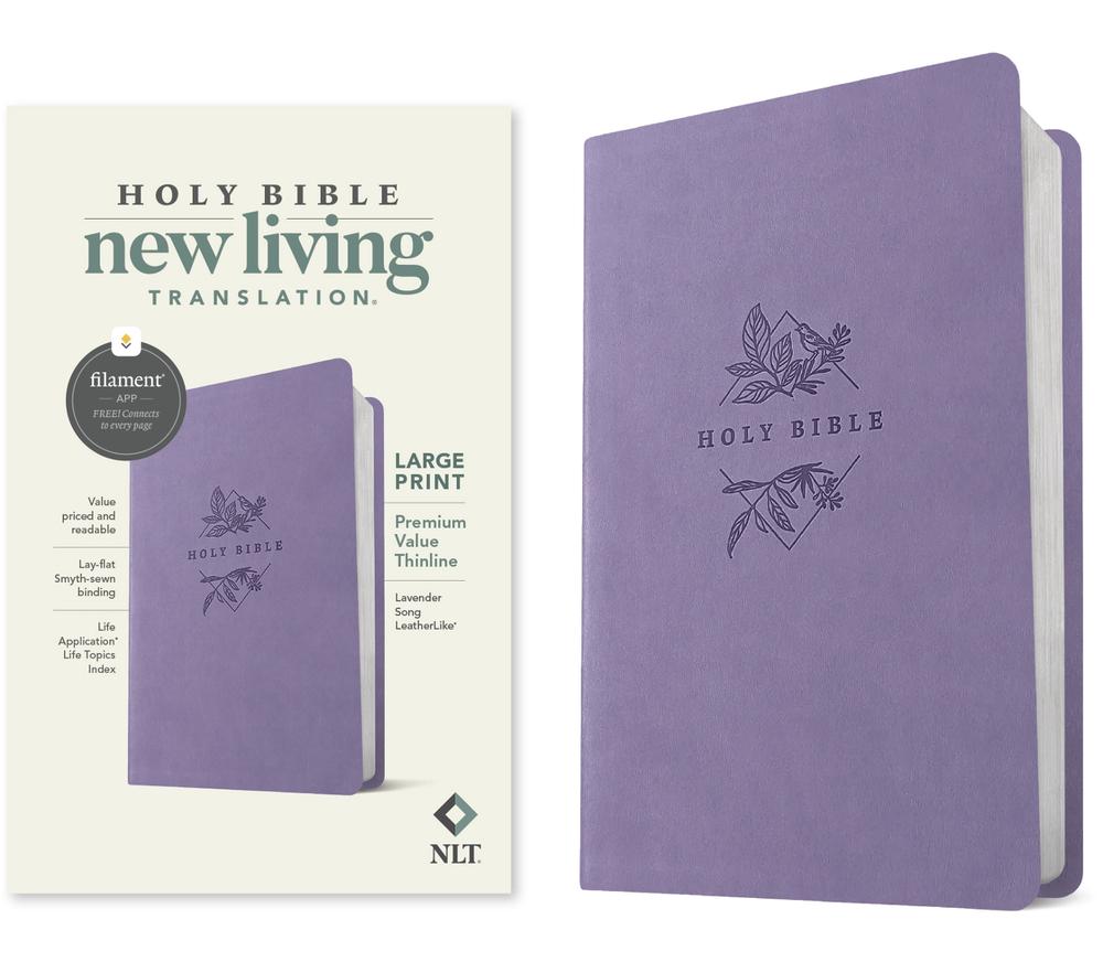 NLT Large Print Premium Value Thinline Bible, Filament-Enabled Edition (Leatherlike, Lavender Song), 9781496484048