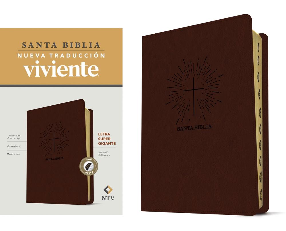 Santa Biblia Ntv, Letra Super Gigante (Sentipiel, Cafe Oscuro, Indice, Letra Roja), 9781496484963