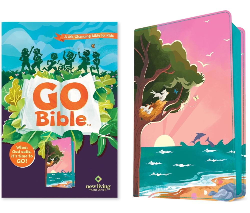 NLT Go Bible for Kids (Leatherlike, Beach Sunrise), 9781496486554