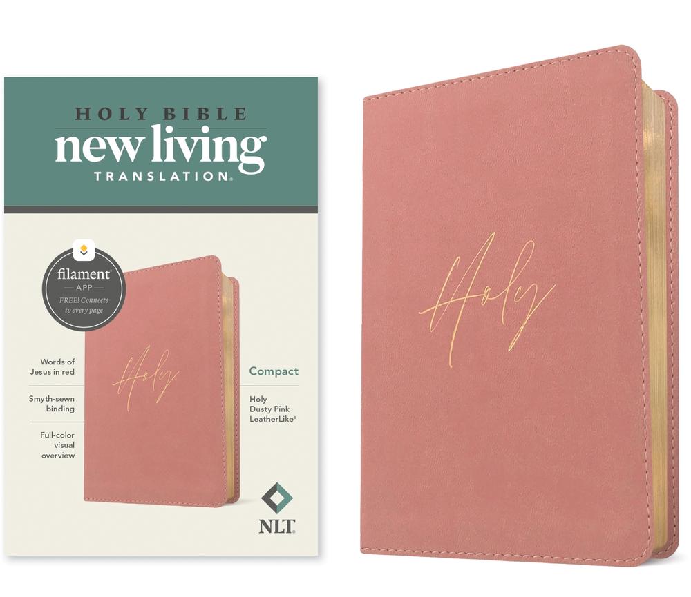 NLT Compact Bible, Filament-Enabled Edition (Leatherlike, Holy Dusty Pink, Red Letter), 9781496486707