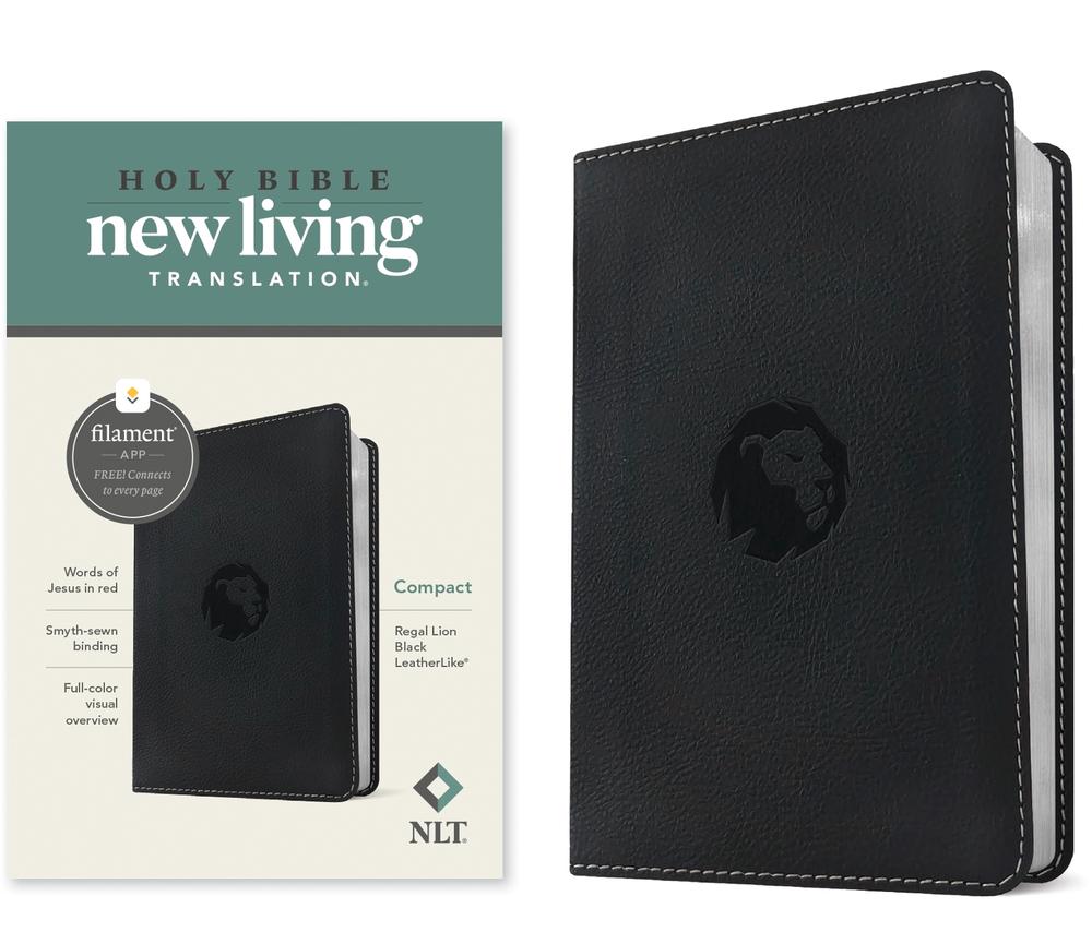 NLT Compact Bible, Filament-Enabled Edition (Leatherlike, Regal Lion Black, Red Letter), 9781496486714