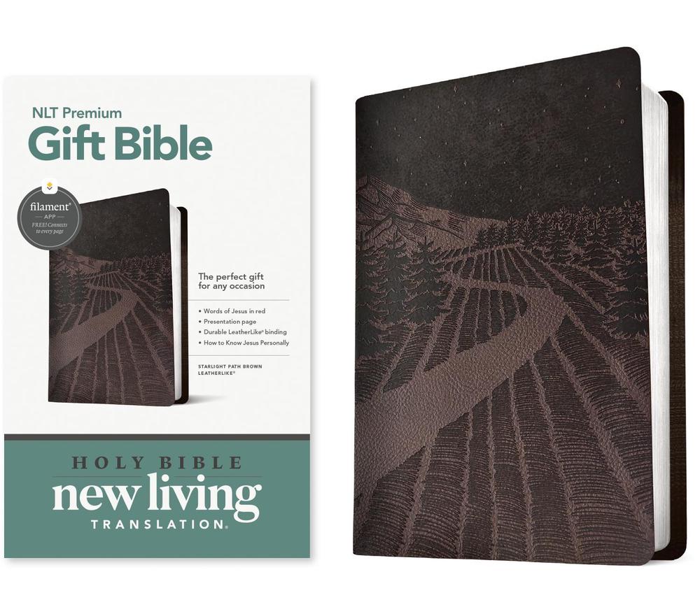 NLT Premium Gift Bible, Filament Enabled, Brown, 9781496489838