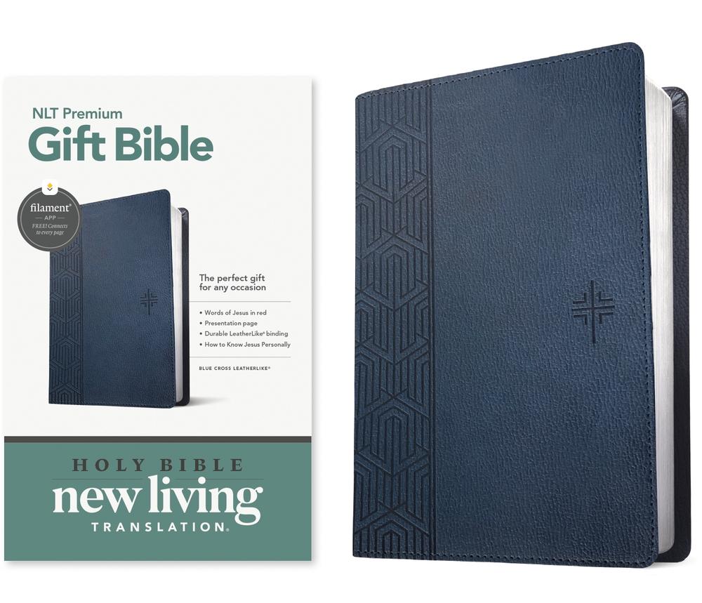 NLT Premium Gift Bible, Filament Enabled, Blue Cross, 9781496490766