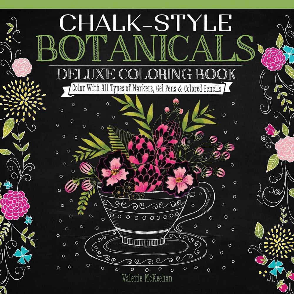 Chalk-Style Botanicals Deluxe Coloring Book - ISBN: 9781497201514
