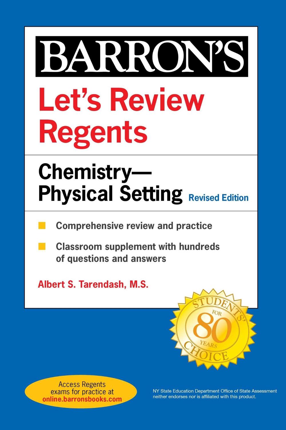 Let's Review Regents: Chemistry--Physical Setting Revised Edition by Albert S. Tarendash, M.S. - ISBN: 9781506264691