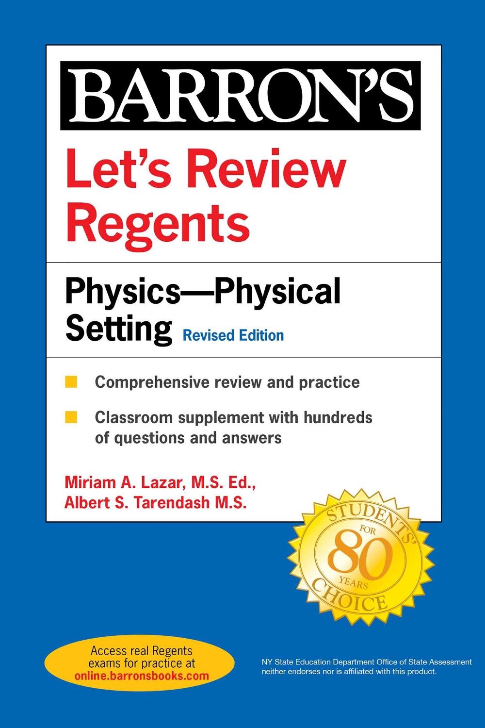 Let's Review Regents: Physics--The Physical Setting Revised Edition by Miriam A. Lazar - ISBN: 9781506266305