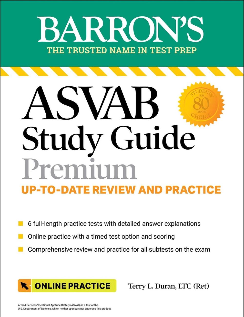 ASVAB Study Guide Premium: 6 Practice Tests + Comprehensive Review + Online Practice by Terry L. Duran - ISBN: 9781506283647