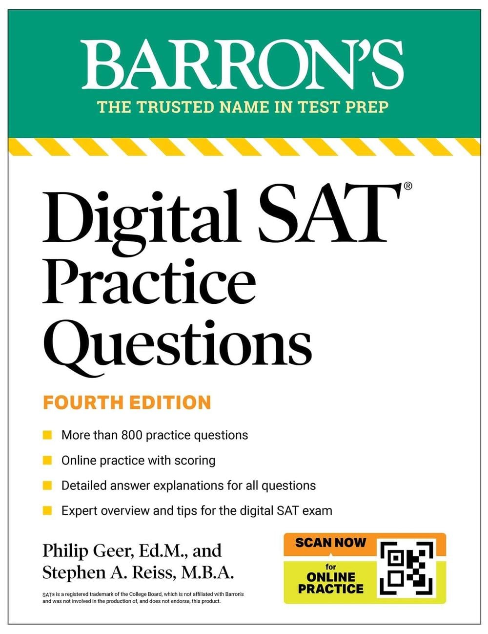 Digital SAT Practice Questions, Fourth Edition: More than 800 Questions for Digital SAT Prep + Tips + Online Practice (2026) by Philip Geer - ISBN: 9781506296449