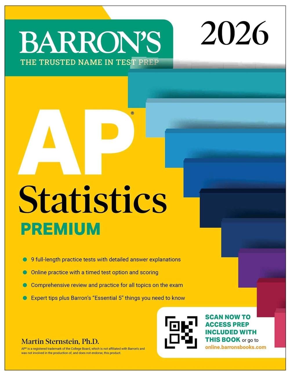 AP Statistics Premium, 2026: Prep Book with 9 Practice Tests + Comprehensive Review + Online Practice by Martin Sternstein - ISBN: 9781506296579
