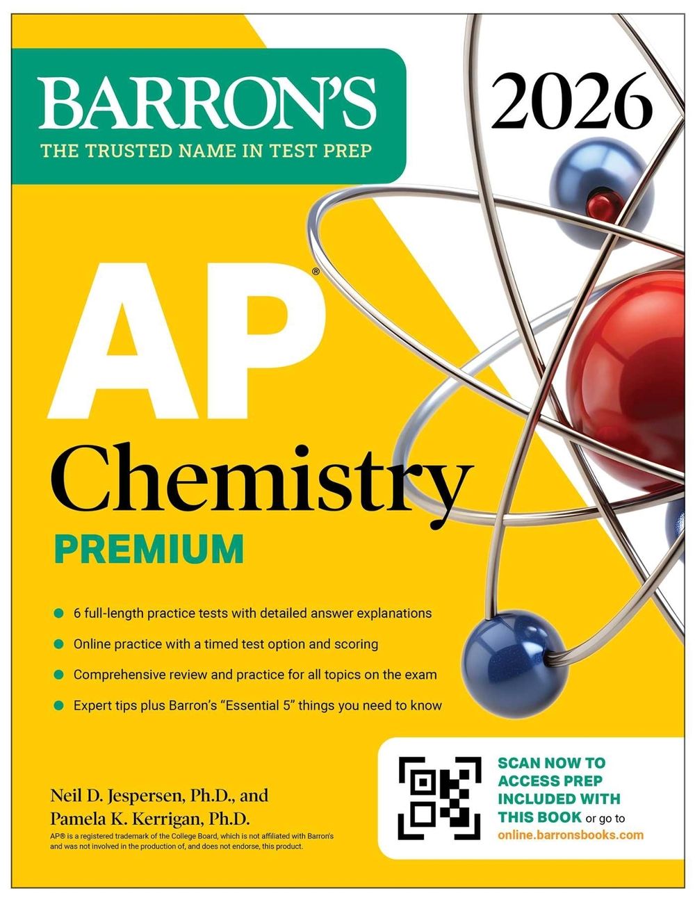 AP Chemistry Premium, 2026: Prep Book with 6 Practice Tests + Comprehensive Review + Online Practice by Neil D. Jespersen - ISBN: 9781506296647