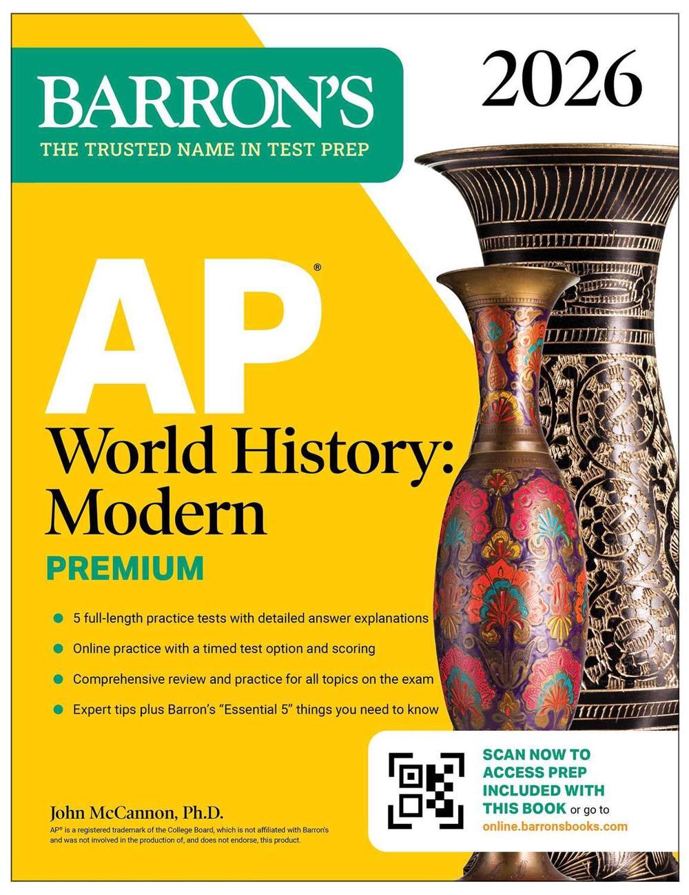 AP World History: Modern Premium, 2026: Prep Book With 5 Practice Tests + Comprehensive Review + Online Practice by John McCannon - ISBN: 9781506296784