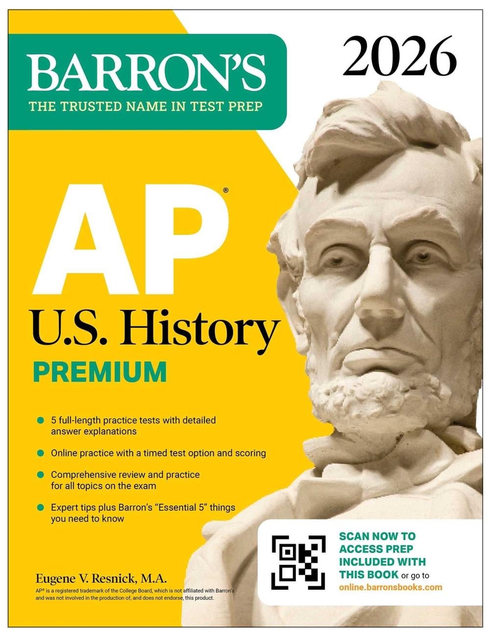 AP U.S. History Premium, 2026: Prep Book with 5 Practice Tests + Comprehensive Review + Online Practice by Eugene V. Resnick - ISBN: 9781506297705