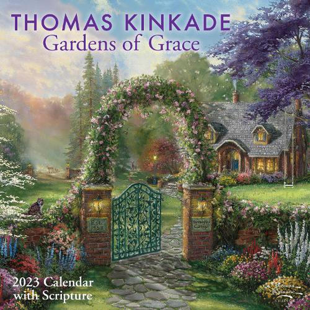 Thomas Kinkade Gardens of Grace With Scripture 2023 Wall Calendar by