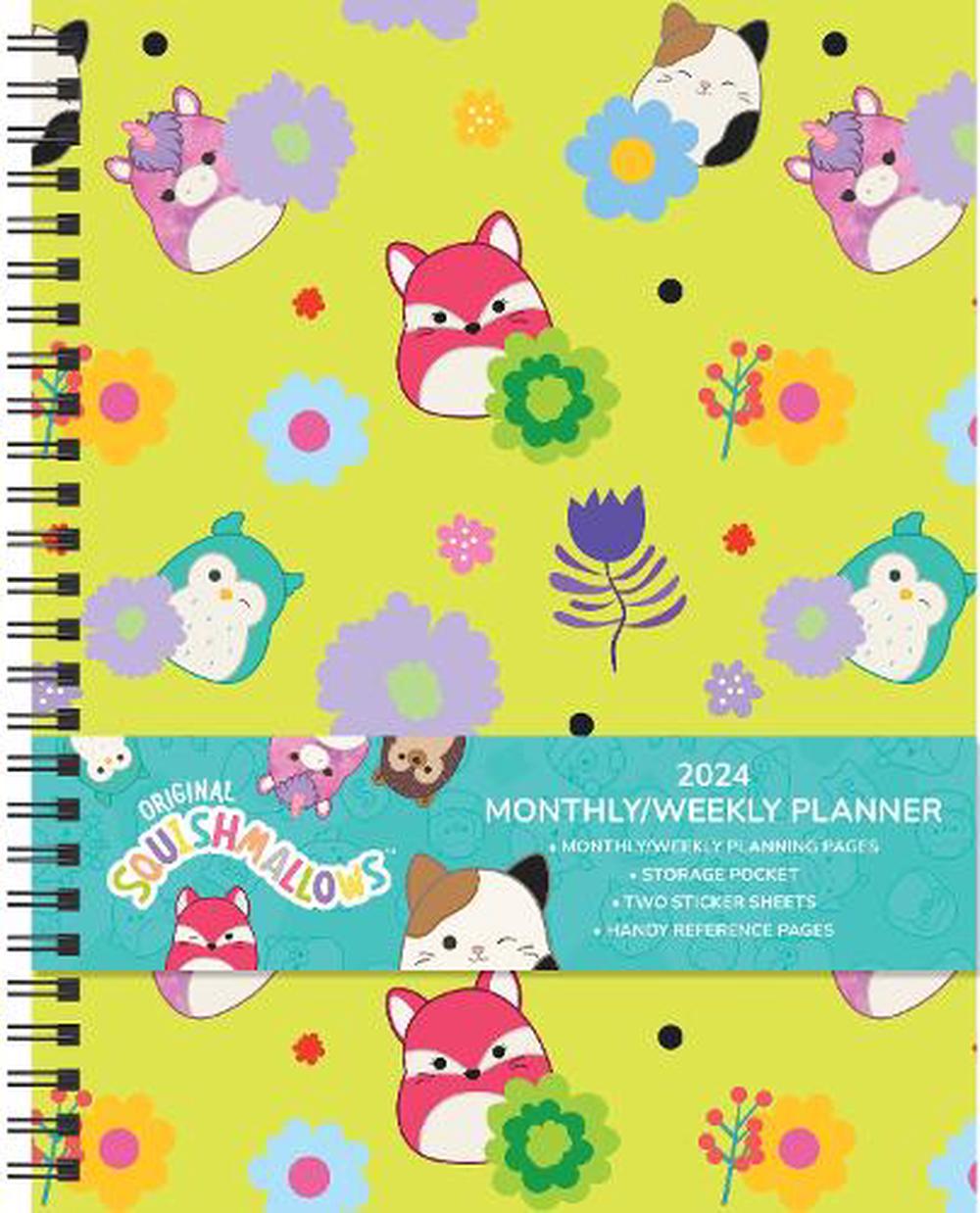 Jazwares Squishmallows 12Month 2024 Monthly/Weekly Planner Calendar by