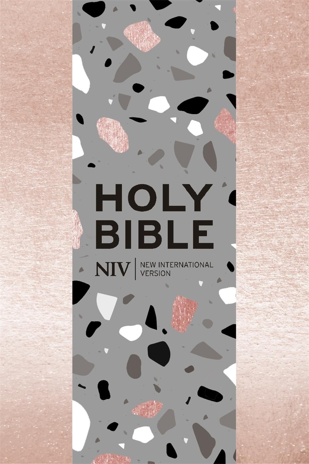 NIV Pocket Rose Gold Terrazzo Soft-tone Bible with Zip by New International Version - ISBN: 9781529346954