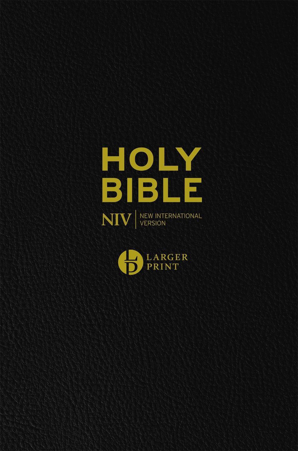 NIV Larger Print Black Leather Bible, 9781529391336