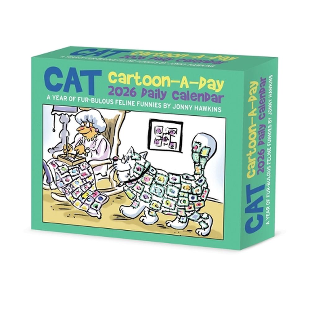 Cat Cartoon-A-Day by Jonny Hawkins 2026 Box Calendar, 9781549254031