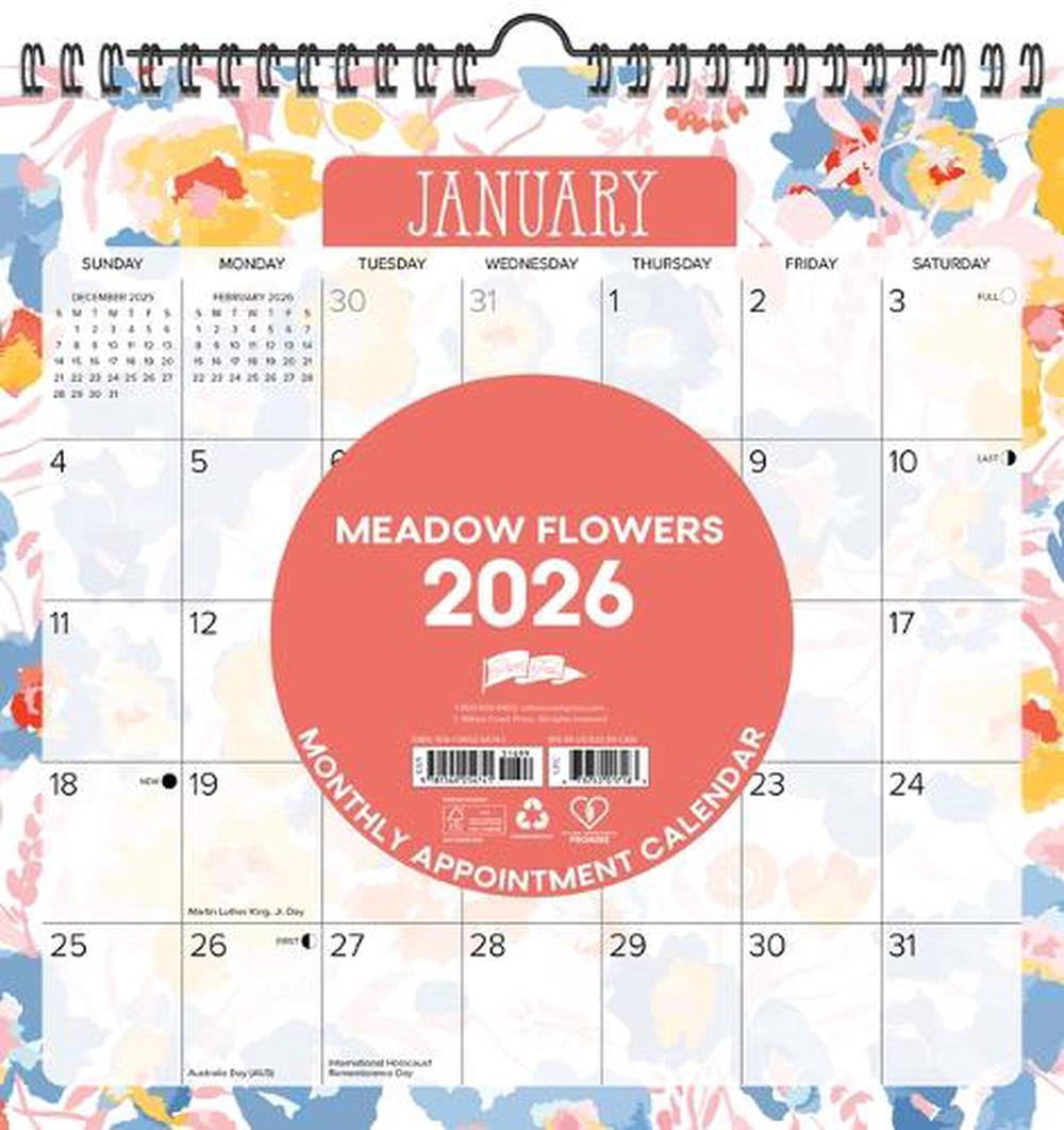 Meadow Flowers 2026 12 X 12 Spiral Wall Calendar, 9781549254741