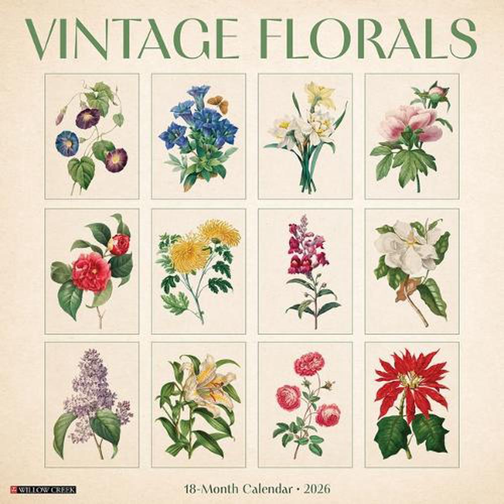 Vintage Florals 12 X 12 Wall Calendar, 9781549256240