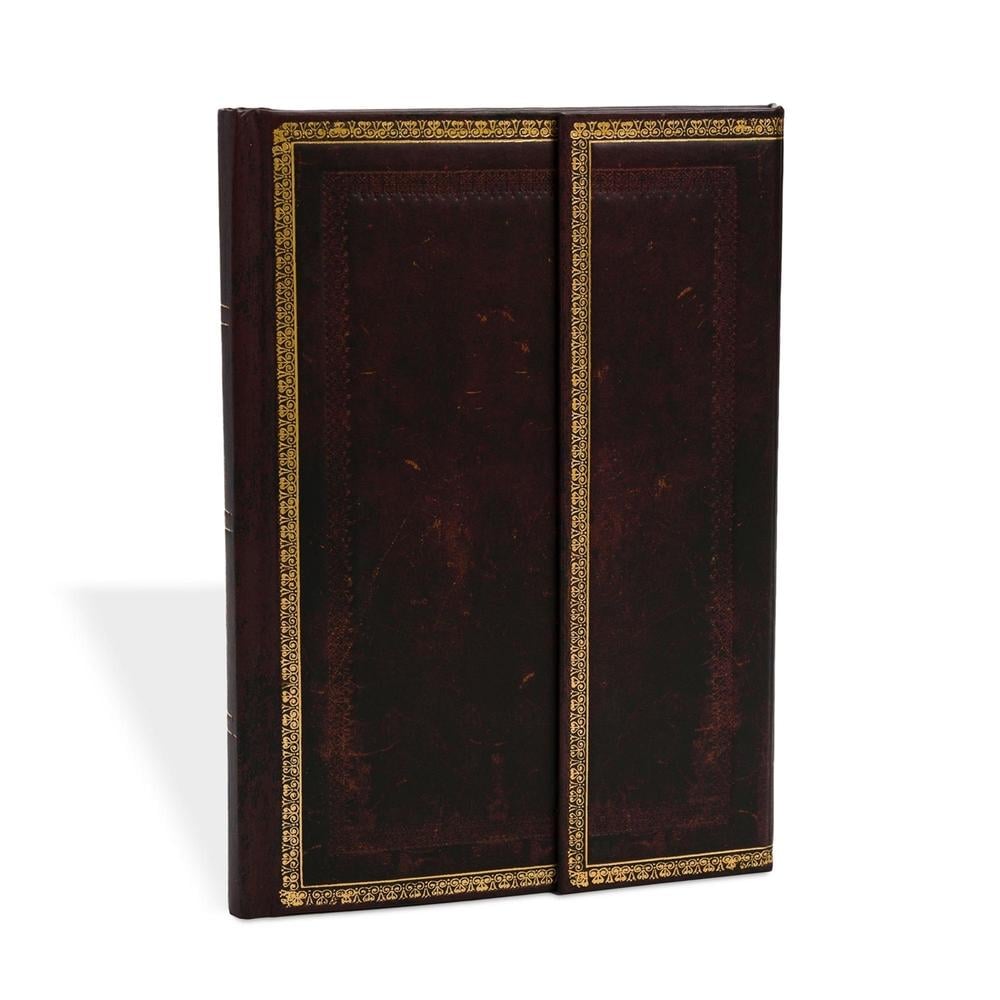 Hartley & Marks Publishers Black Moroccan (Old Leather Collection) Midi Lined Hardcover Journal (Wrap Closure) by Hartley & Marks Publishers - ISBN: 9781551568393