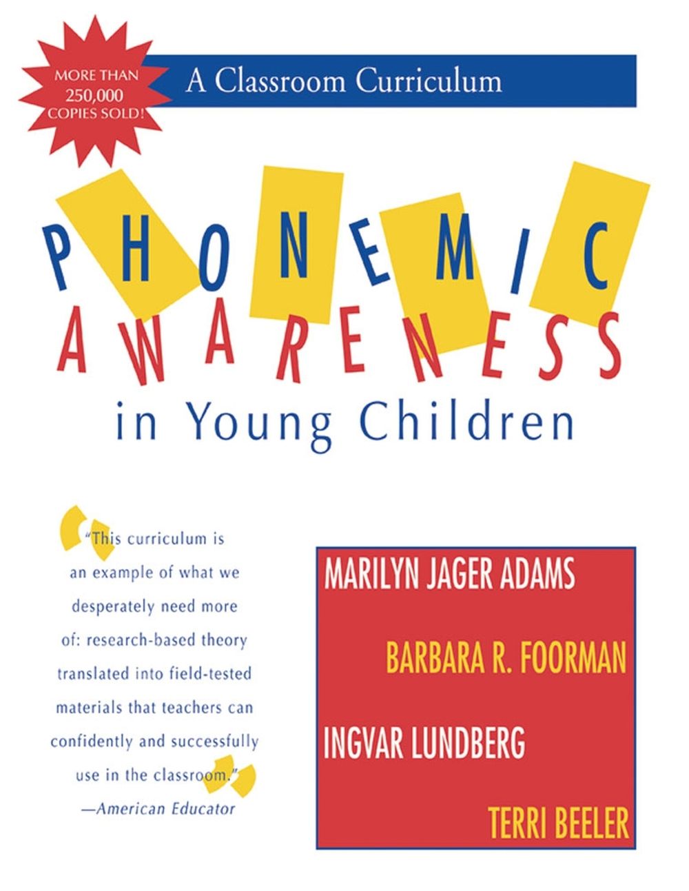 Phonemic Awareness in Young Children by Marilyn J. Adams - ISBN: 9781557663214