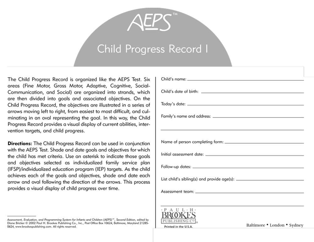 Assessment, Evaluation, and Programming System for Infants and Children (AEPS®) by Betty Capt - ISBN: 9781557665867