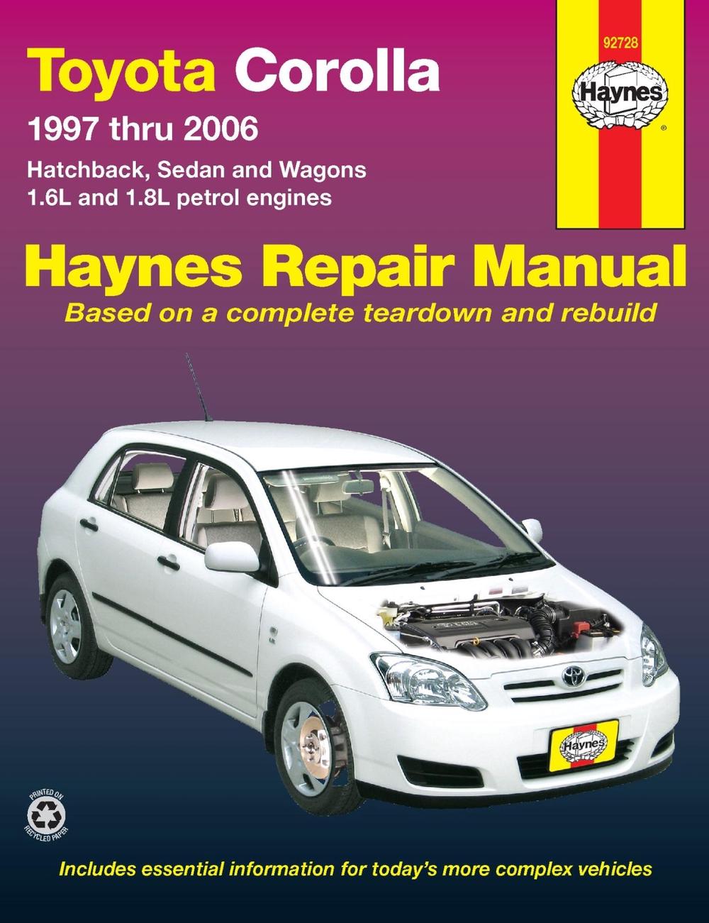 Toyota Corolla Automotive Repair Manual 1997 2006 By Haynes