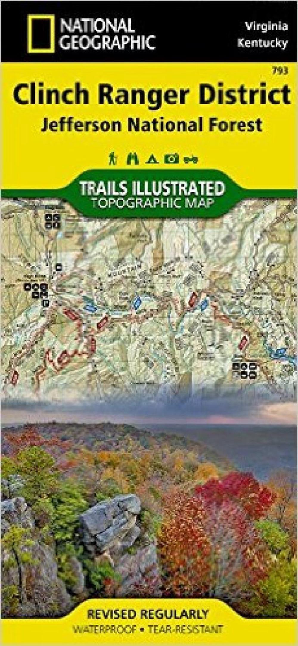 Clinch Ranger District Map (Jefferson National Forest) by Nat Geo Maps ...