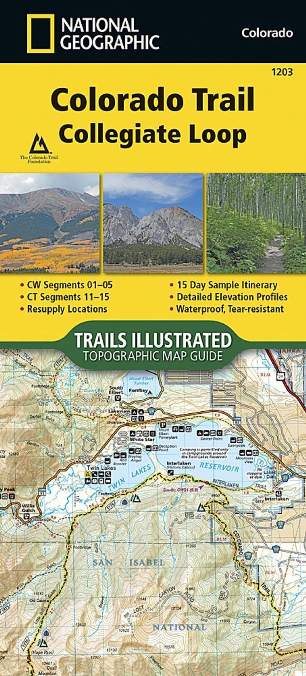 Colorado Trail, Collegiate Loop Map by Nat Geo Maps, Folded ...