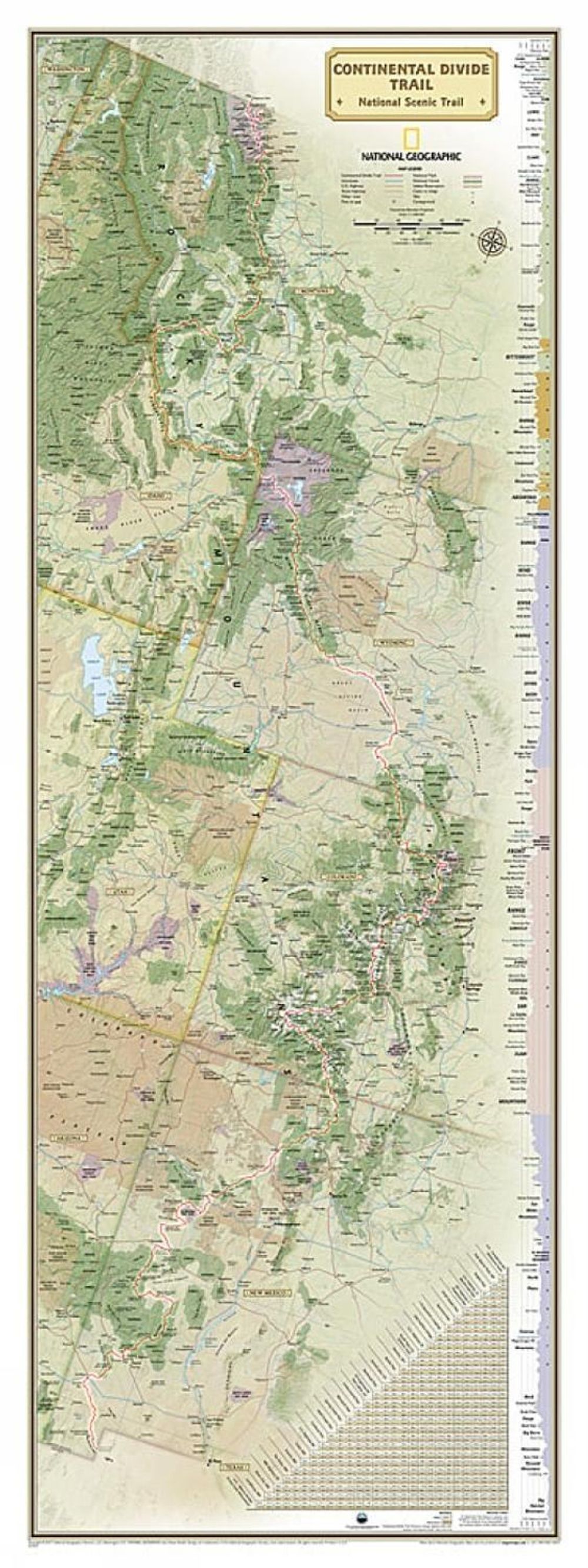 Continental Divide Trail Map [in gift box] by Nat Geo Maps, Folded ...