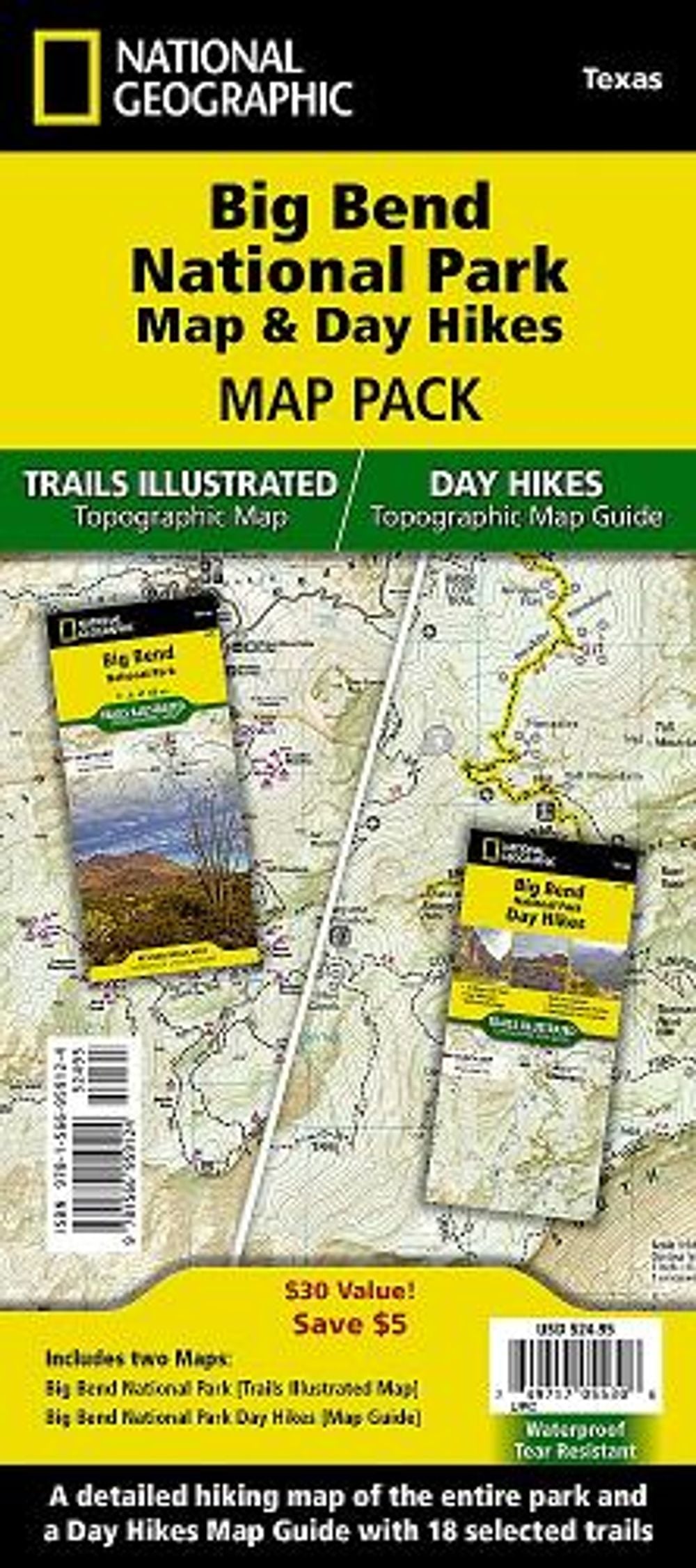 Big Bend Day Hikes and National Park Map [Map Pack Bundle] by National ...