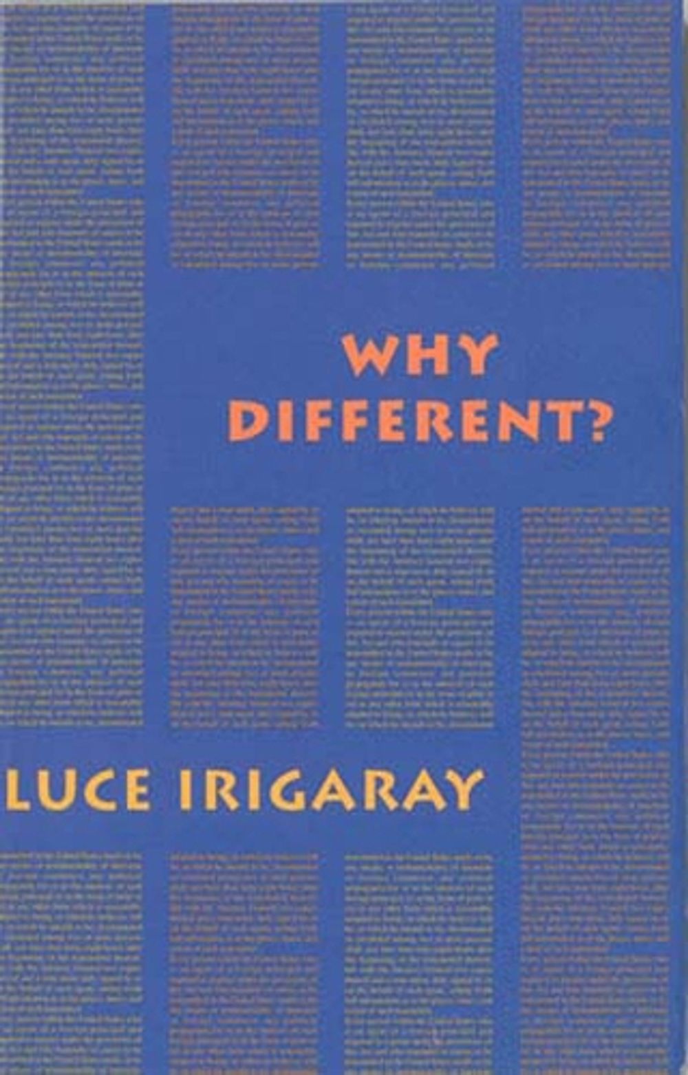 Why Different? by Luce Irigaray - ISBN: 9781570270994