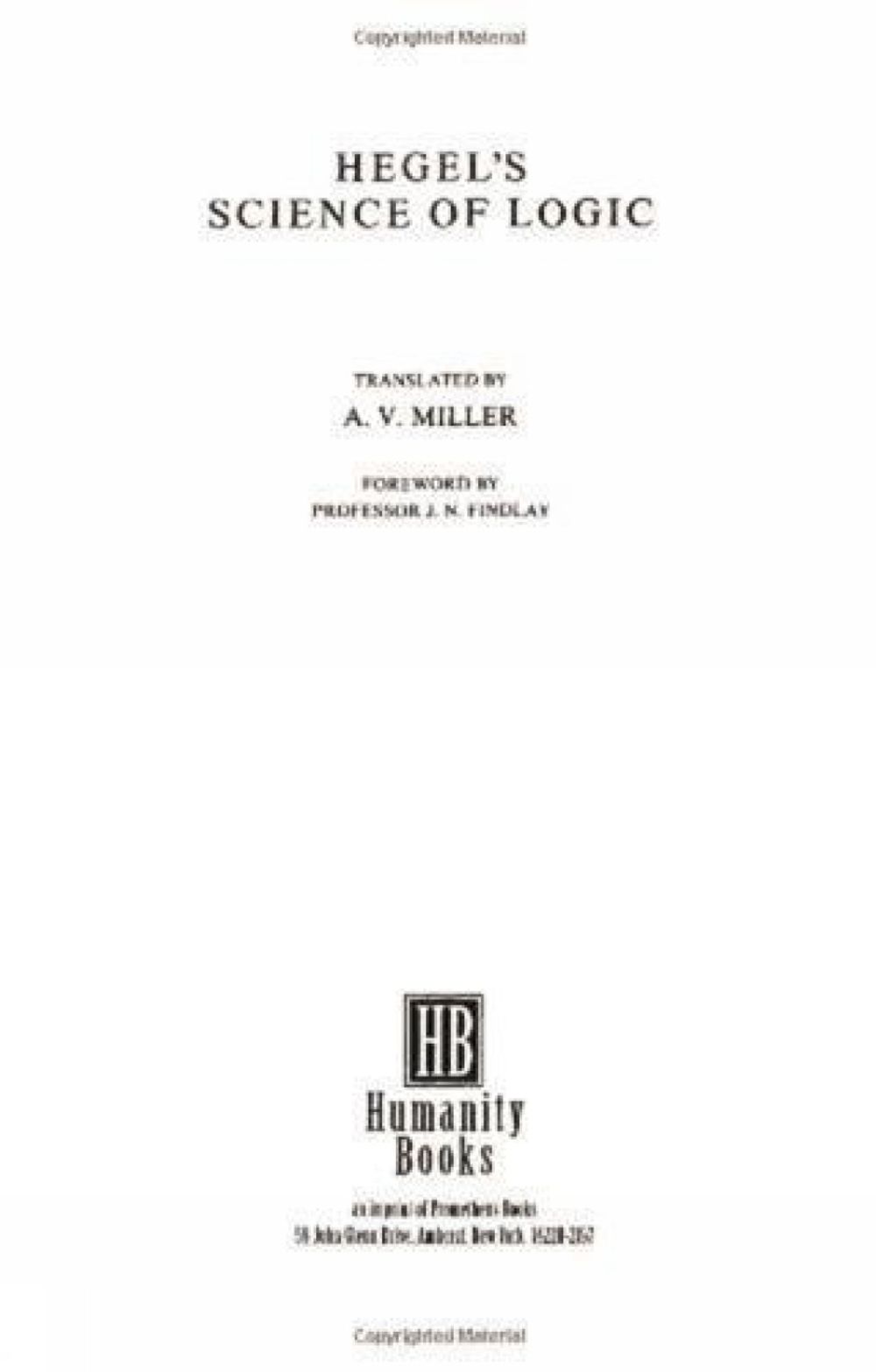 Hegel's Science of Logic by Georg Wilhelm Friedrich Hegel - ISBN: 9781573922807