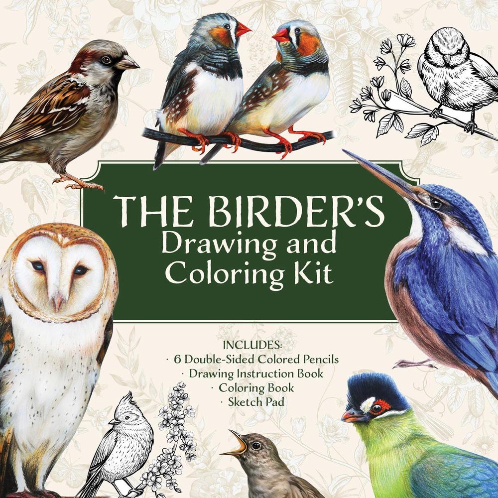 The Birder’s Drawing and Coloring Kit, 9781577156109