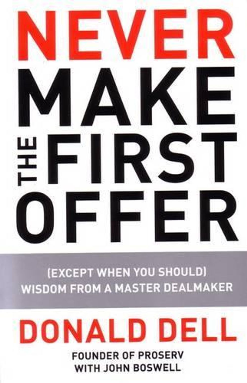 Never Make The First Offer by John Boswell - ISBN: 9781591843467