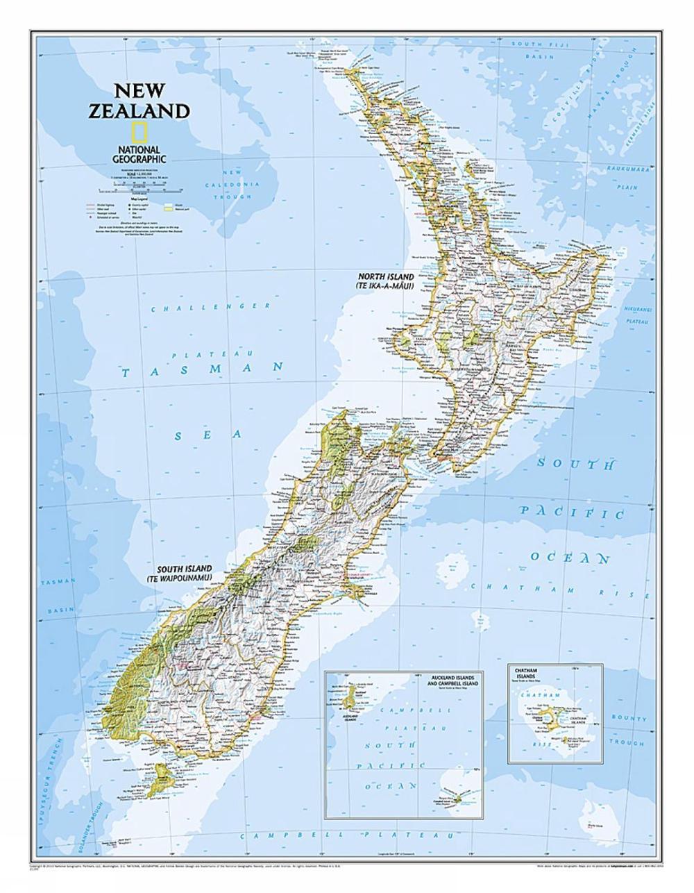 New Zealand, tubed by National Geographic Maps - ISBN: 9781597756334